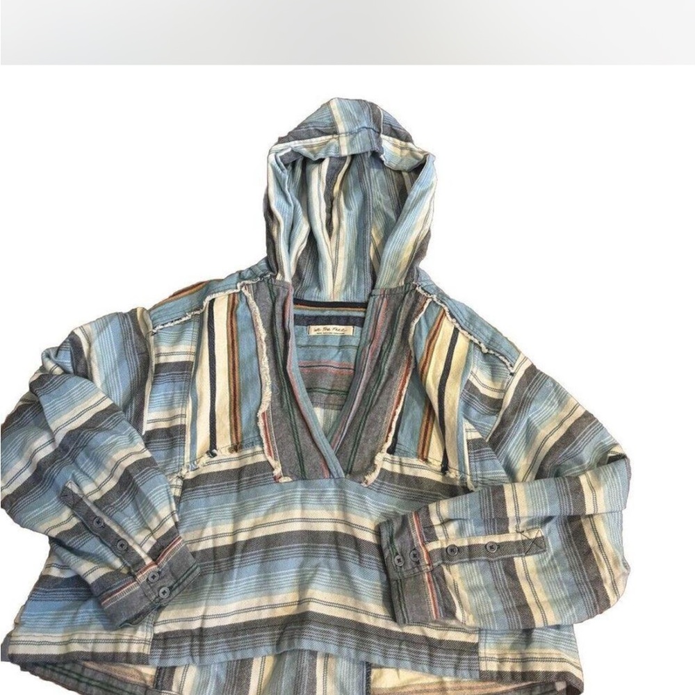 We The Free Striped Hoodie - Blue and Brown